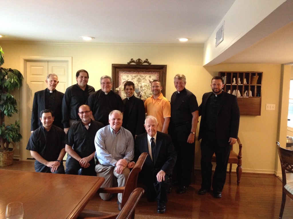 Fr. TJ Martinez with the Houston Jesuit community